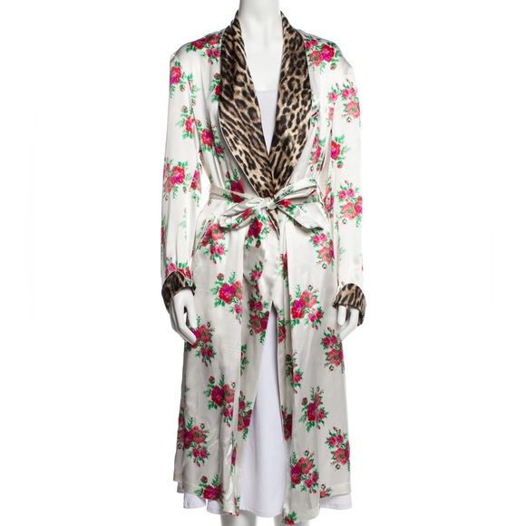 R13 Other - R13 SILK SMOKING ROBE WITH PIPING FLORAL SMALL